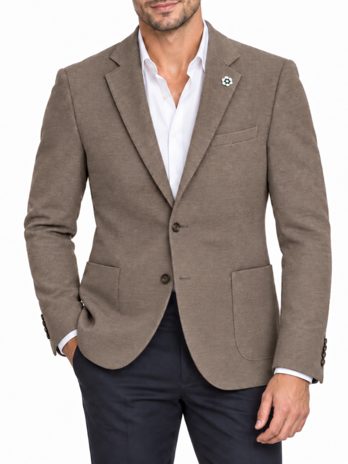 Le Braghe giacca blazer monopetto uomo tortora melange G525-2640 FANGO Le Braghe