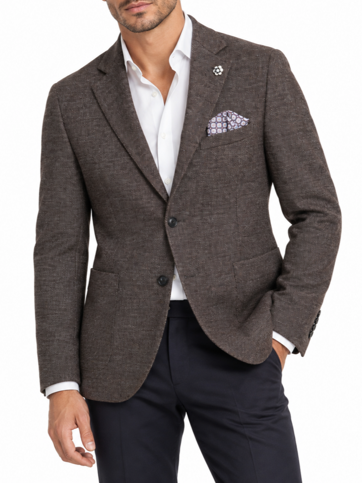 Le Braghe giacca blazer uomo monopetto marrone G525-2646 MORO Le Braghe