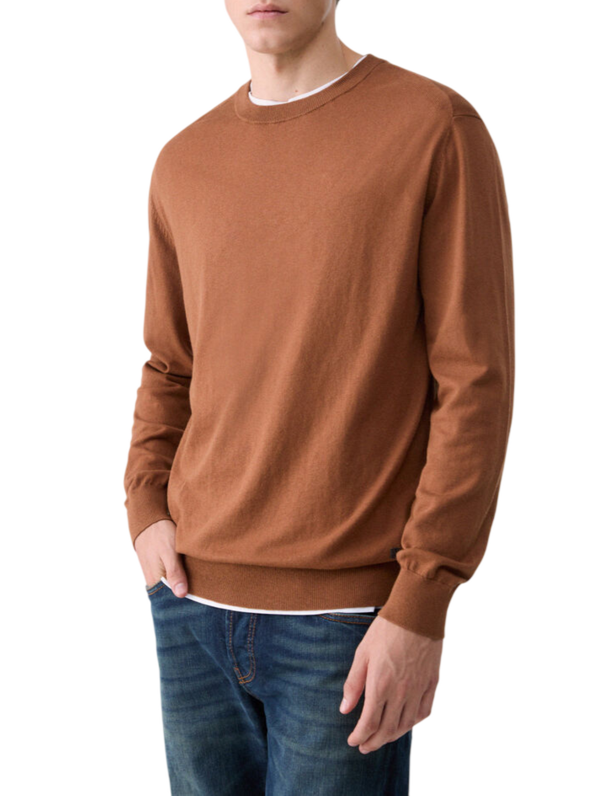 Liu Jo maglia girocollo uomo in misto seta marrone QF6084MA19R 81031 LIU JO