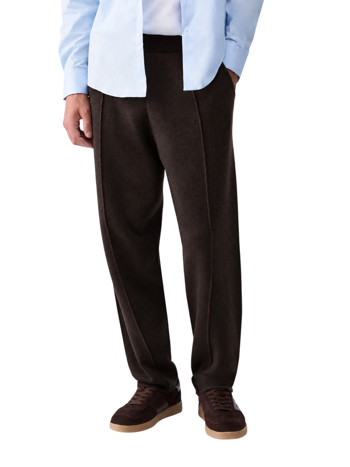 Liu Jo pantaloni uomo in maglia misto lana marrone QF6105MAB19 91106 LIU JO