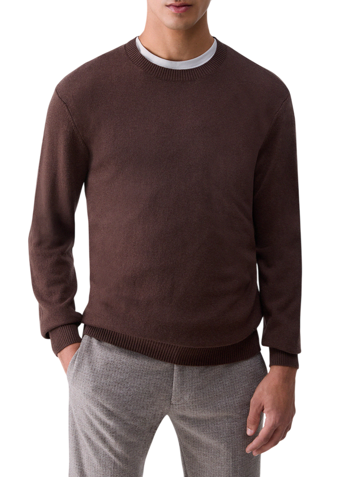 Liu Jo maglia uomo misto lana e cashmere marrone QF6145MA23P 91106 LIU JO