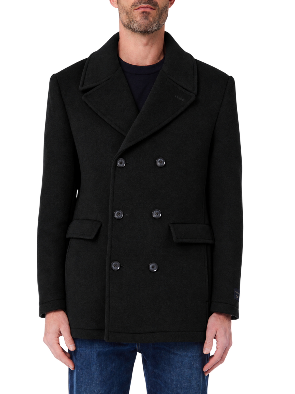Liu Jo cappotto caban uomo misto lana e cashmere nero QF6148T217A 22222 LIU JO