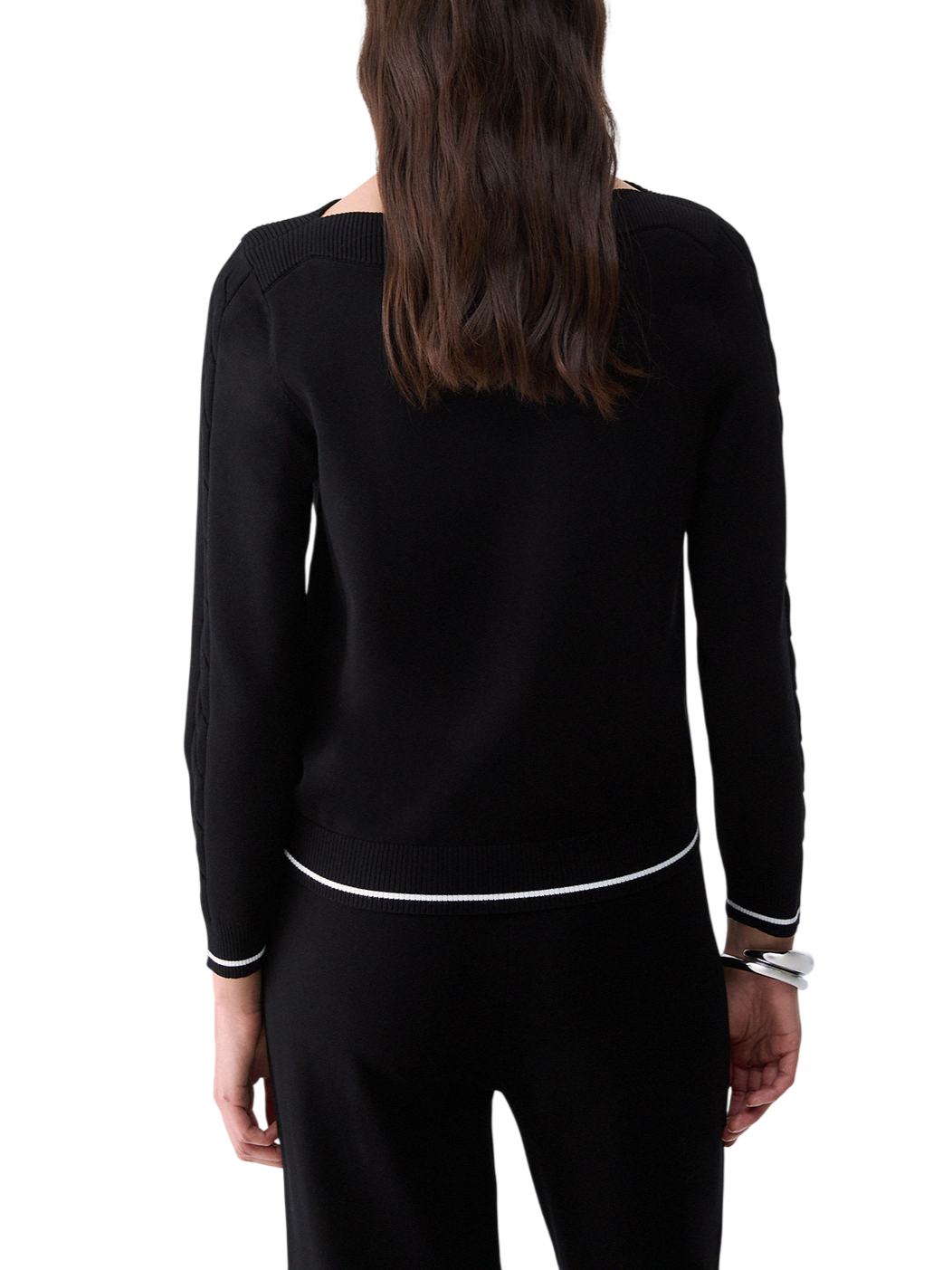 Liu Jo maglia donna scollo a barchetta con logo strass nero TF6189MS63L A3521 LIU JO