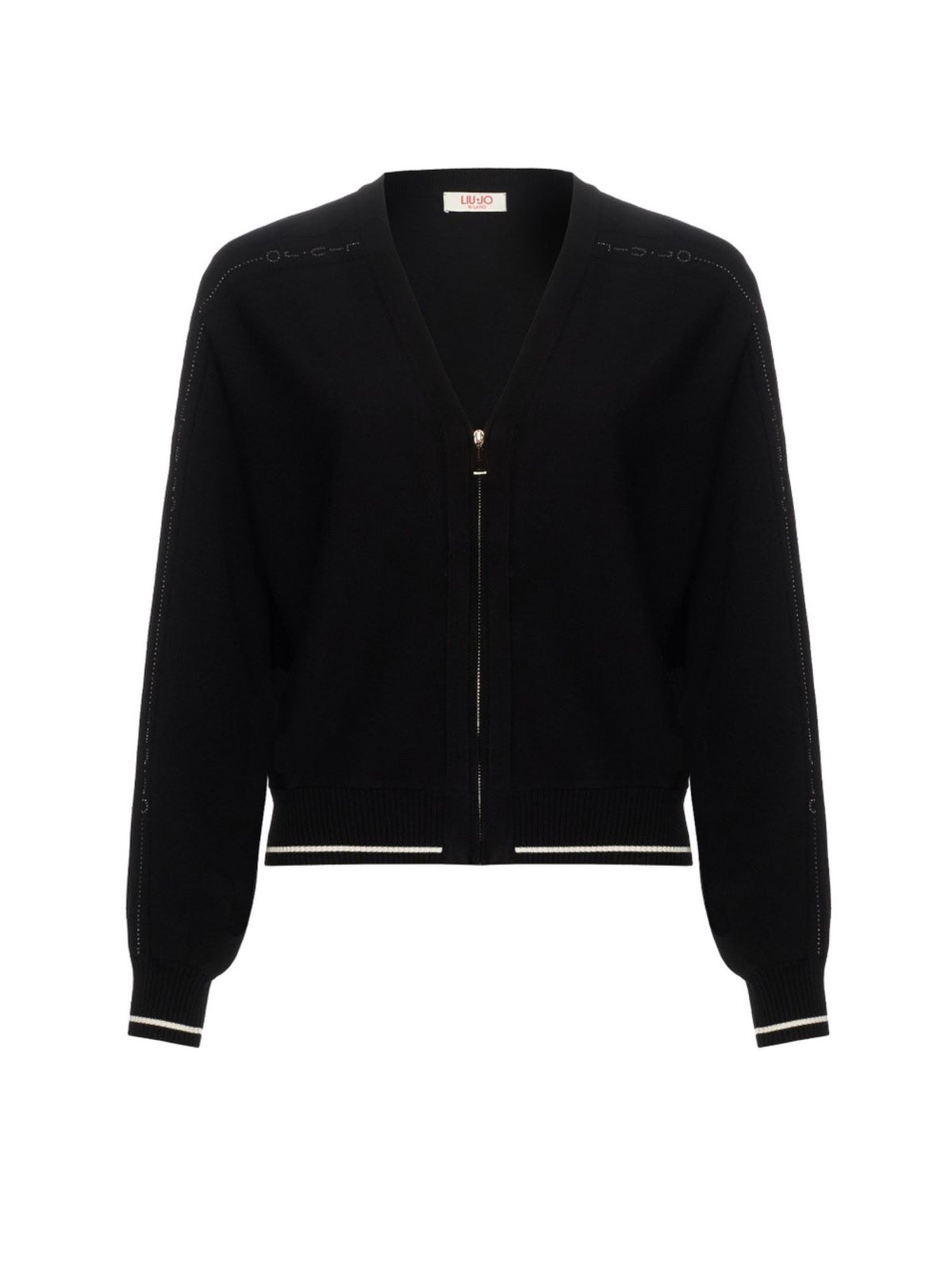 Liu Jo cardigan donna con zip logo strass nero TF6192MS63L A3521 LIU JO