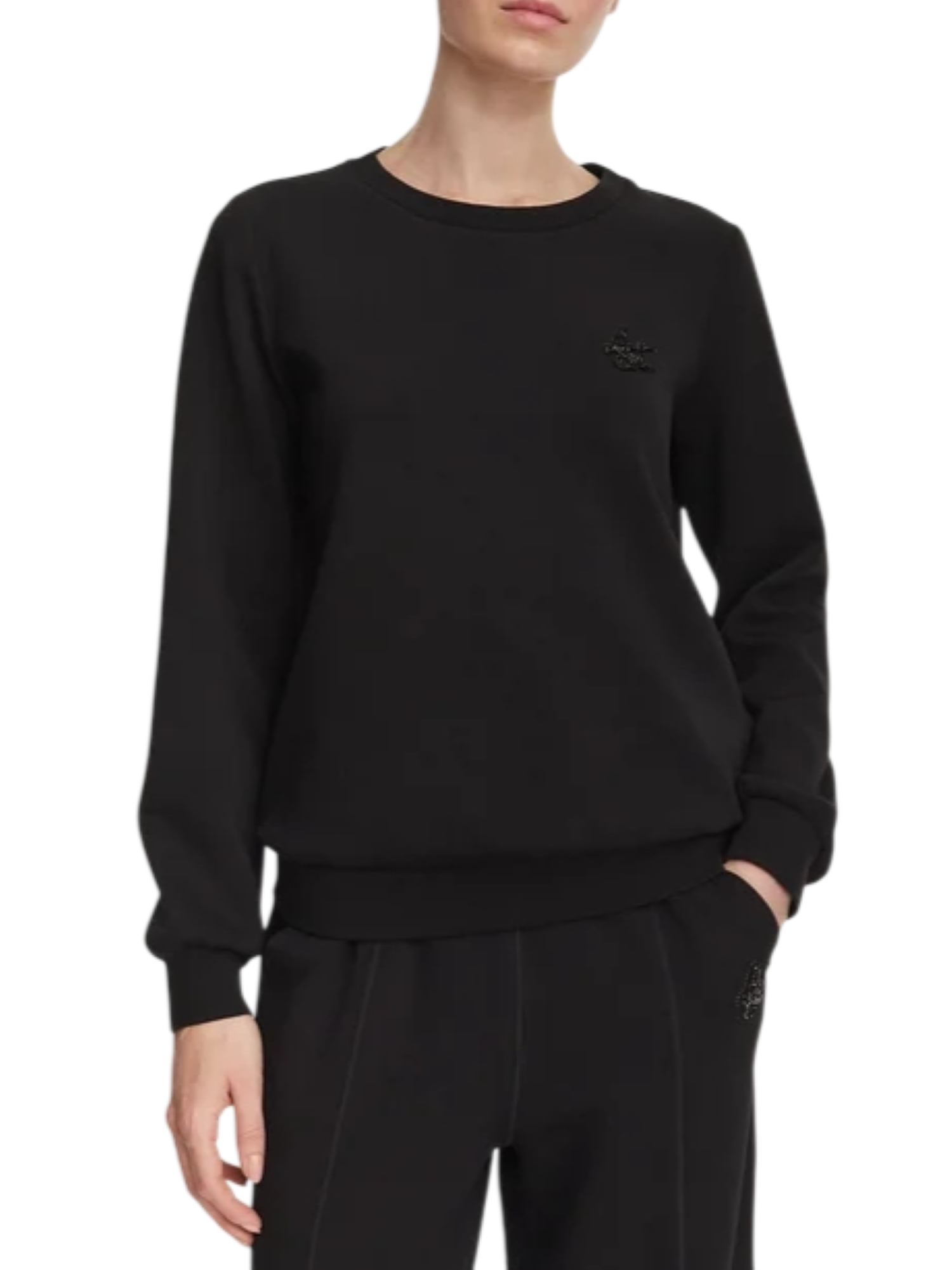 Liu Jo felpa donna in scuba con logo gioiello nero TF6206J3958 22222 LIU JO