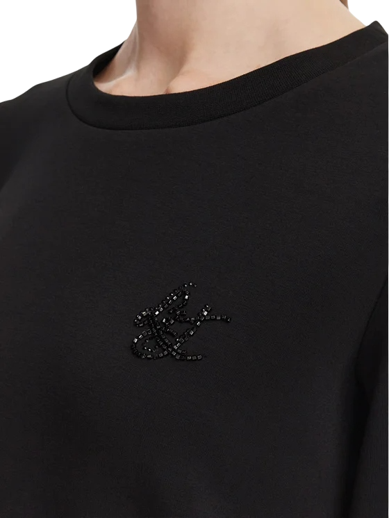 Liu Jo felpa donna in scuba con logo gioiello nero TF6206J3958 22222 LIU JO