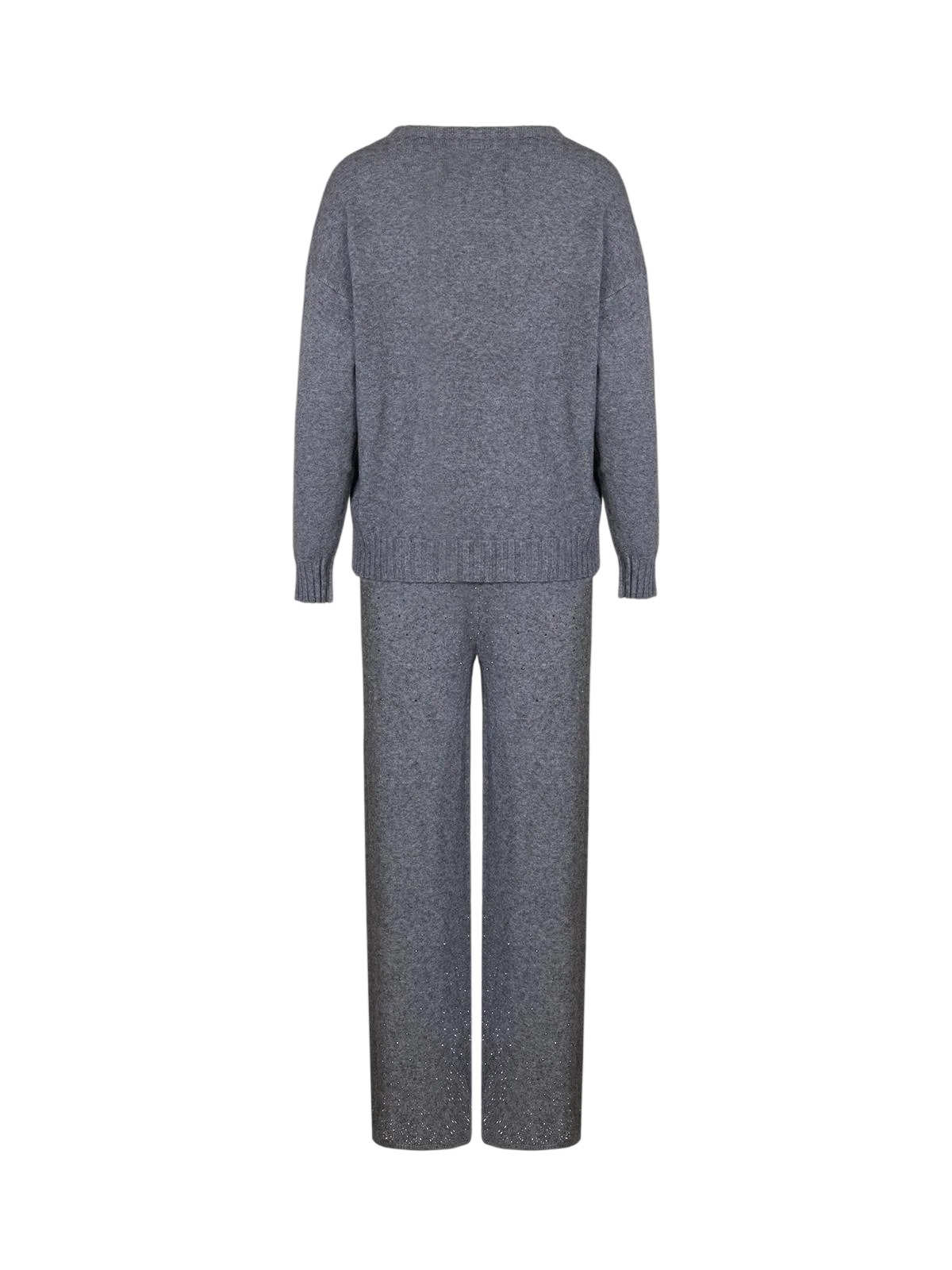 Lola by Sandro Ferrone completo donna in maglia con pantaloni e strass grigio L130YBGROXY GRIGIO Lola BY S.FERRONE