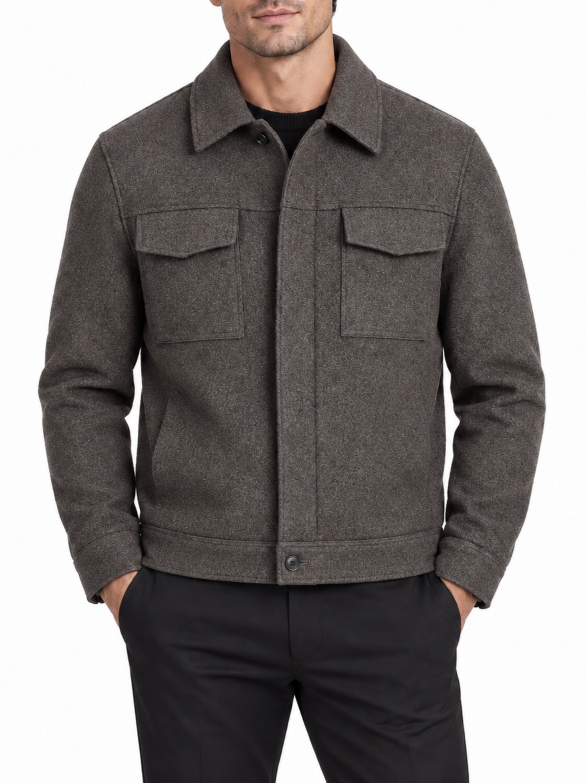 Manuel Ritz cappotto uomo misto lana bouclè tortora 4132H8405C-263743 29 MANUEL RITZ