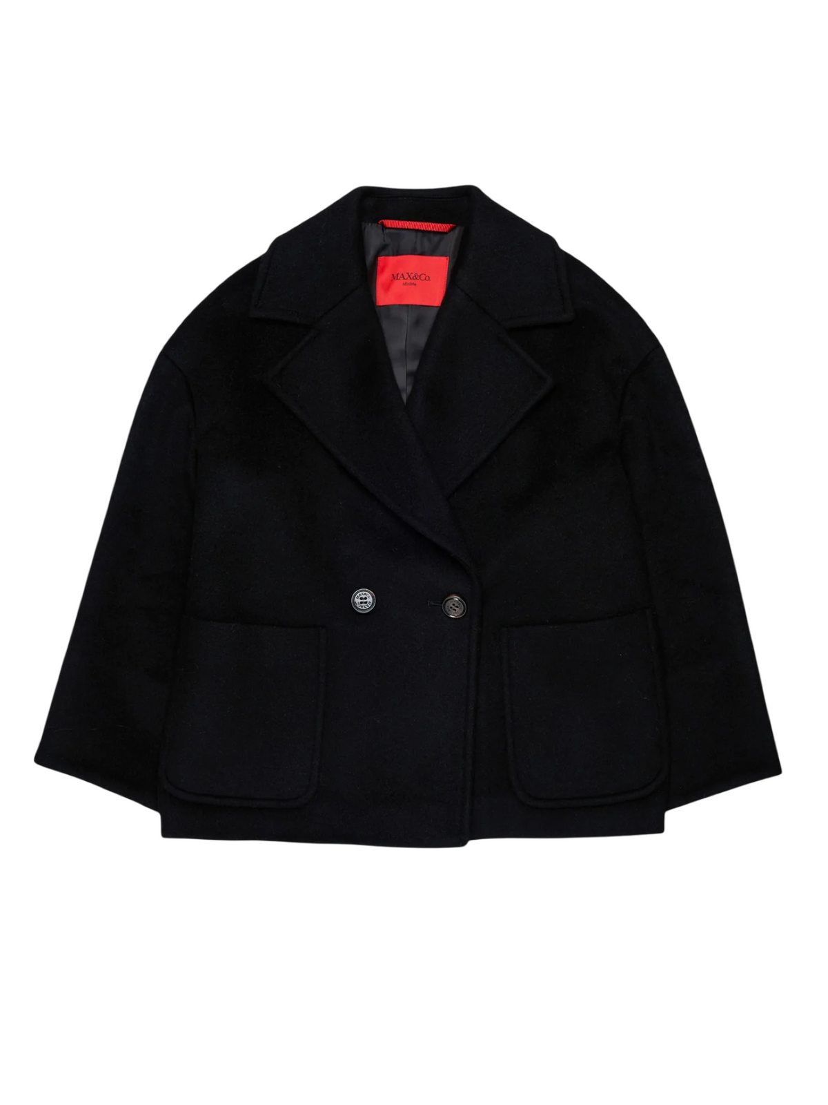 Max&Co cappotto corto doppiopetto bambina in lana nero MX0229-MX052 MX900 MAX&CO