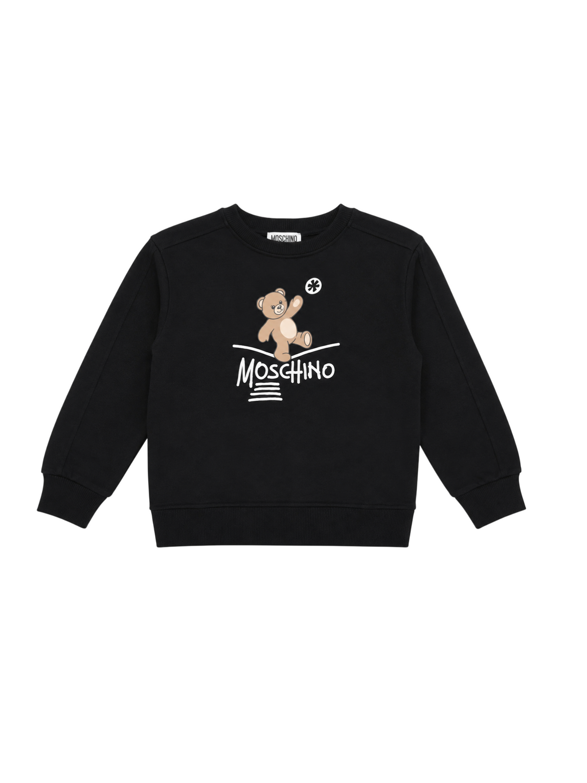 Moschino felpa bambina con orsetto e logo nero HUF0A3LCA83 60100 MOSCHINO