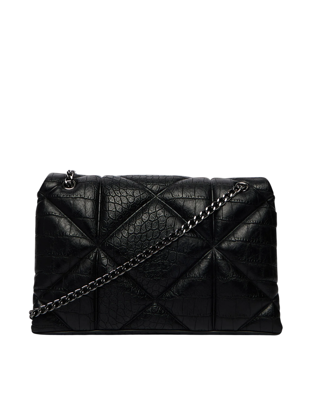 Love Moschino borsa a spalla in ecopelle trapuntata cocco nero argento JC4041PP1P-LF1 000 MOSCHINO LOVE