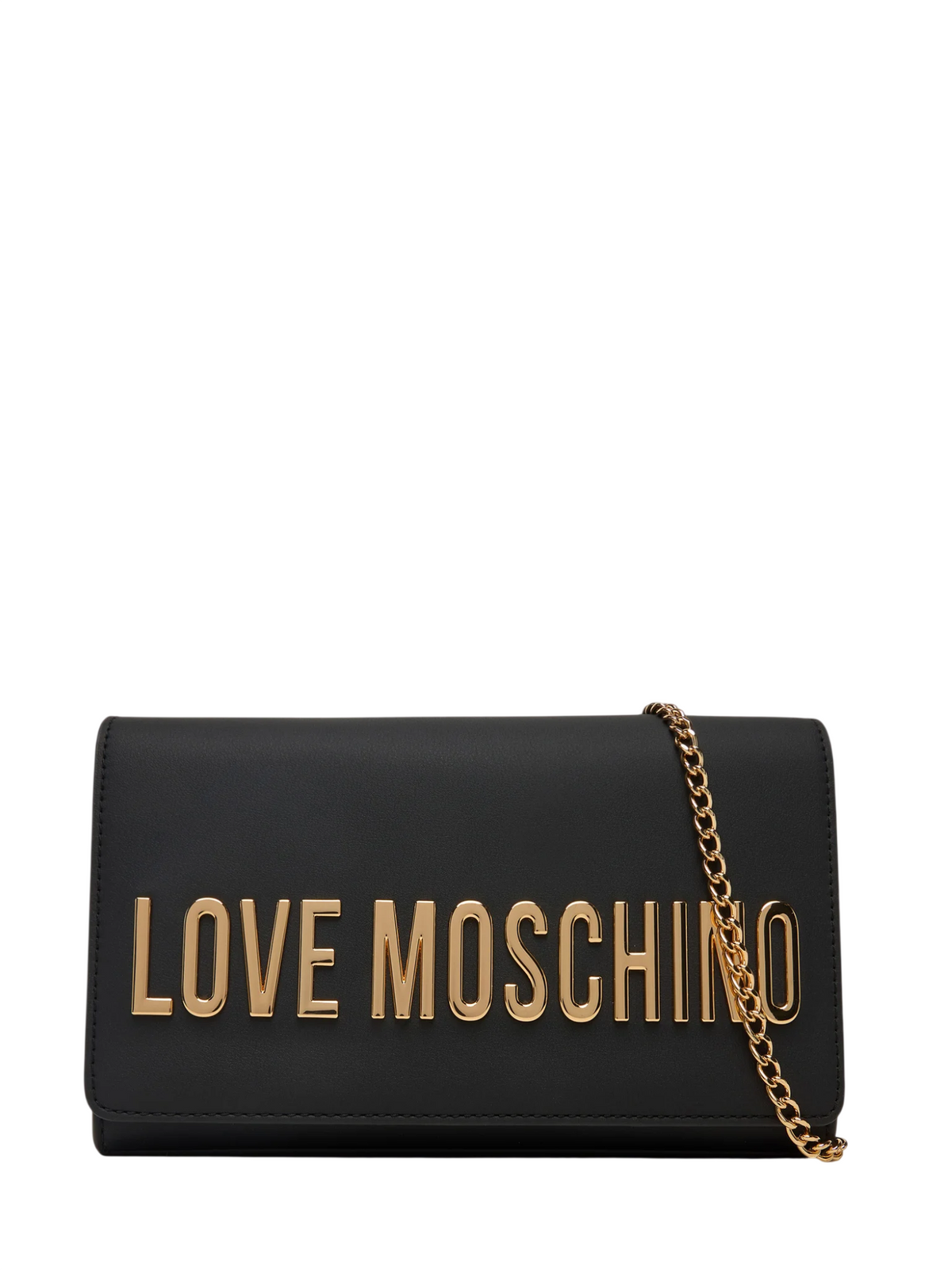 Love Moschino borsa a tracolla in ecopelle con placca logo nero oro JC4103PP1P-KD0 000 MOSCHINO LOVE