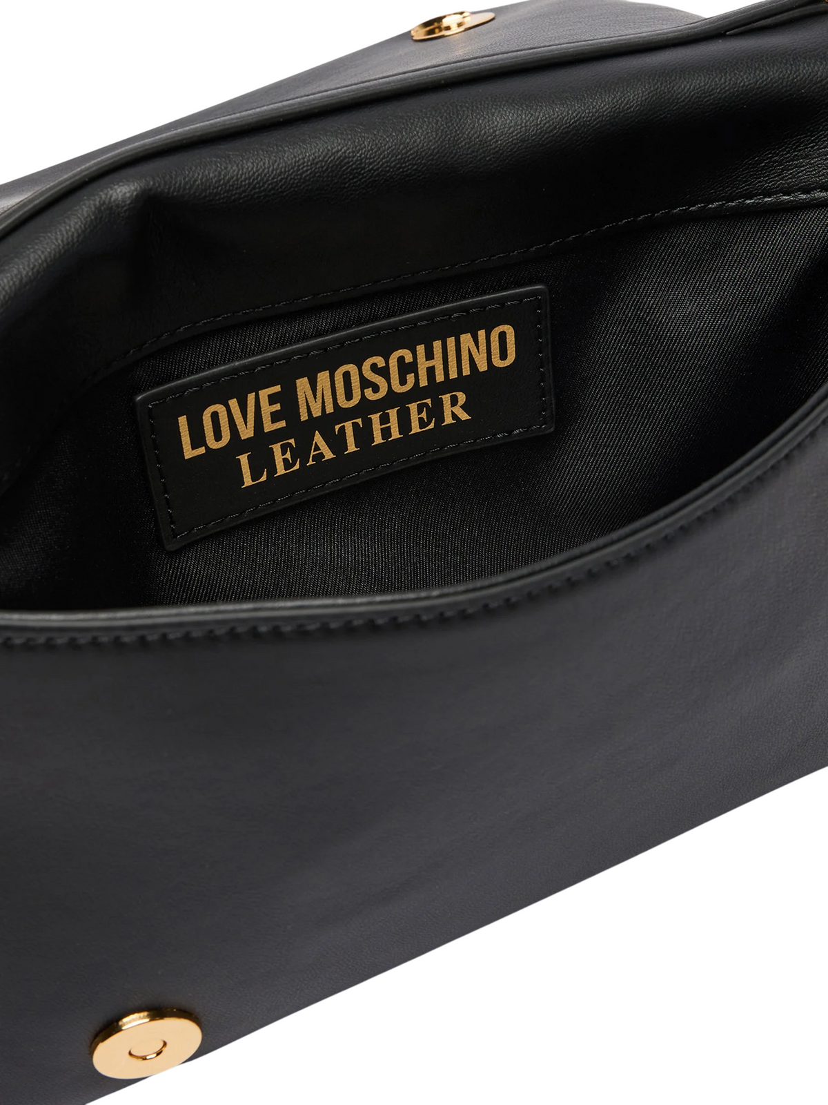 Love Moschino borsa a tracolla donna in pelle con placca logo nero oro JC4131PP1P-L10 00A MOSCHINO LOVE