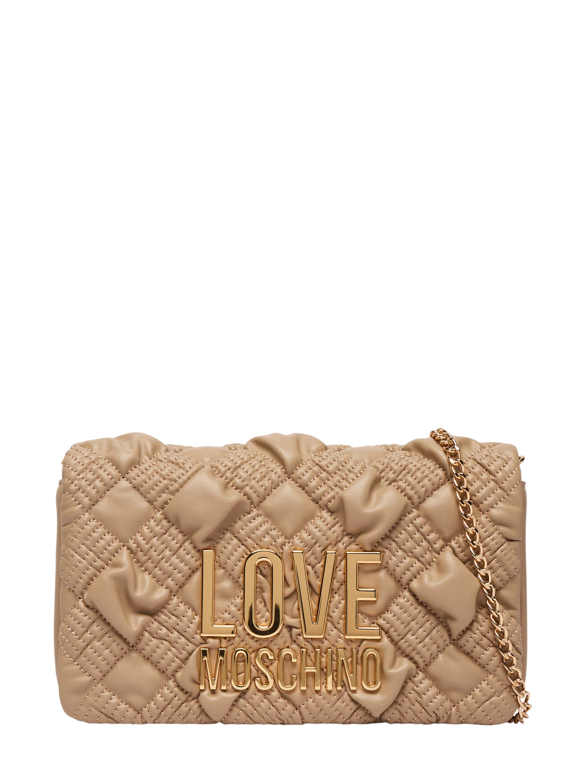 Love Moschino borsa a tracolla donna in pelle con placca logo beige JC4131PP1P-L10 10A MOSCHINO LOVE