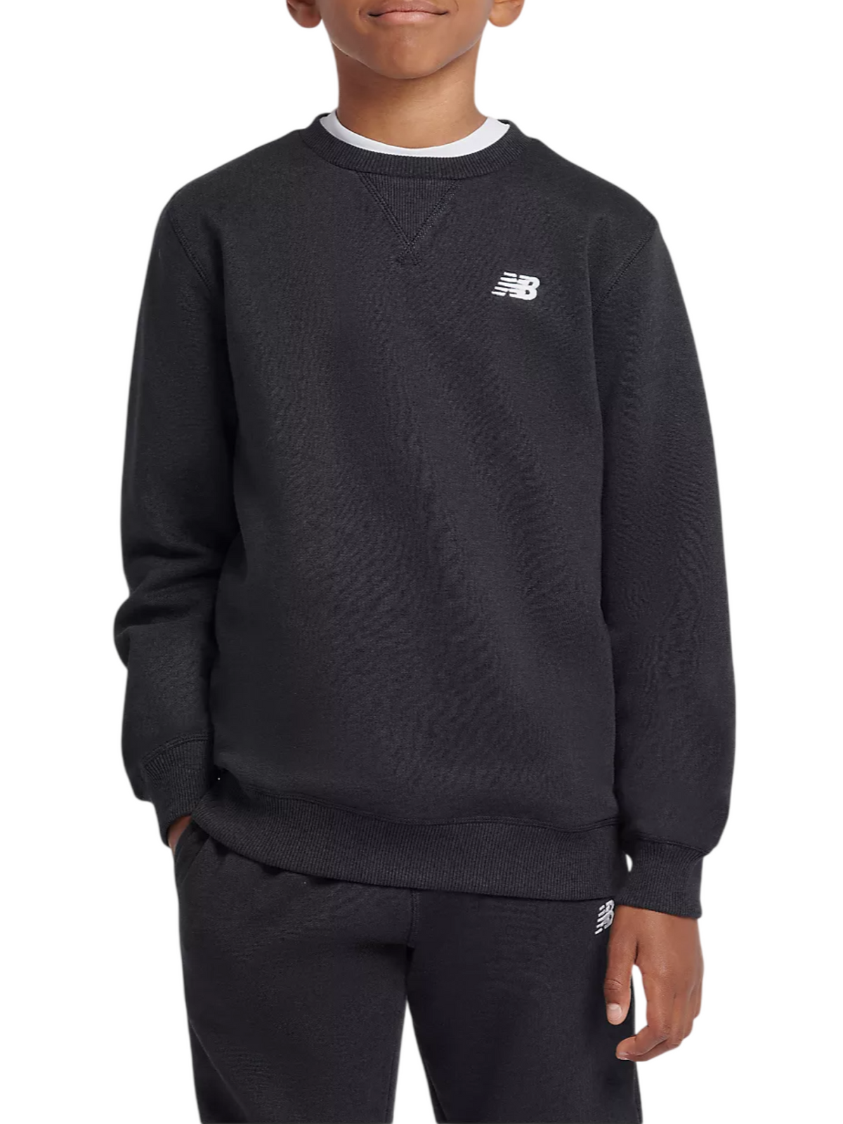 New Balance felpa unisex bambino misto cotone felpato nero LAKB0002 BK NEW BALANCE