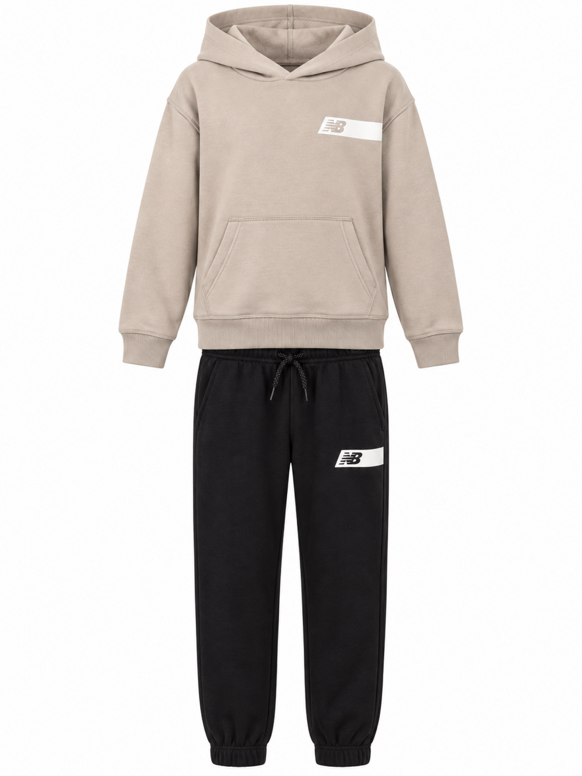 New Balance tuta sportiva bambino felpa e pantaloni beige nero LAKB0657 TWF NEW BALANCE