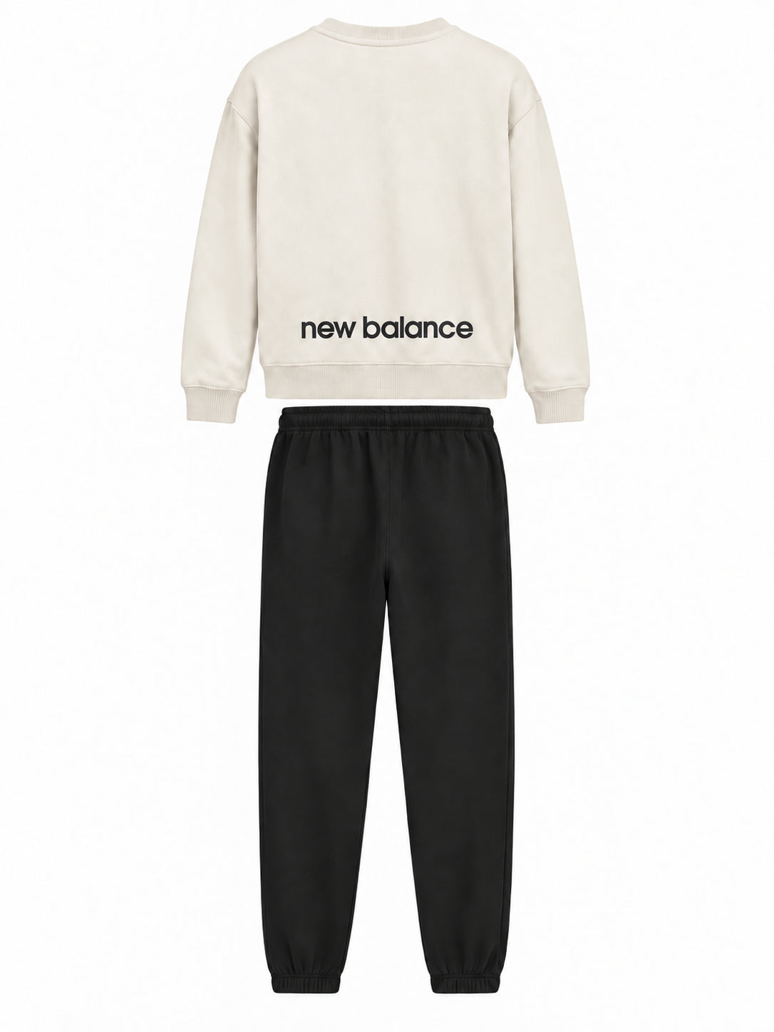 New Balance tuta sportiva bambino felpa e pantalone beige nero LAKG0495 LIN NEW BALANCE