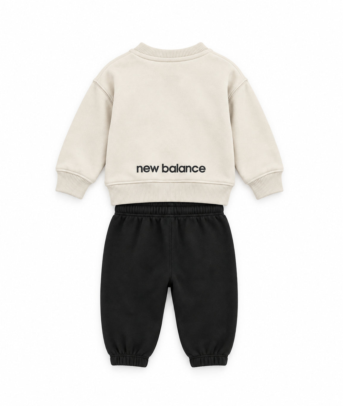New Balance tuta sportiva neonato felpa e pantaloni beige nero LAKG0497L LIN NEW BALANCE