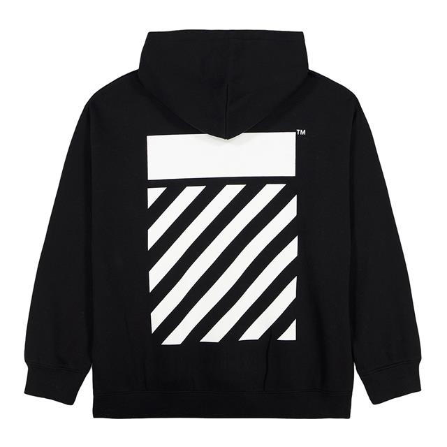 Off White felpa con cappuccio bambino stampa logo nero OLFJB04F 001 Off White