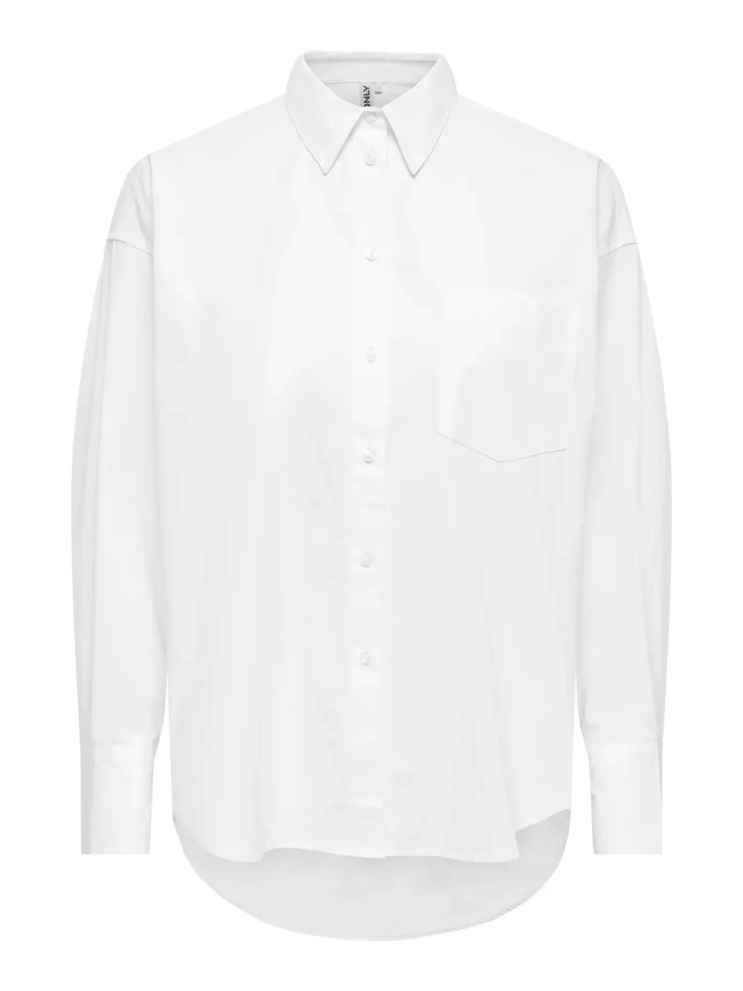 Only camicia donna manica lunga in cotone bianco 15381158 BRIGHT WHITE ONLY