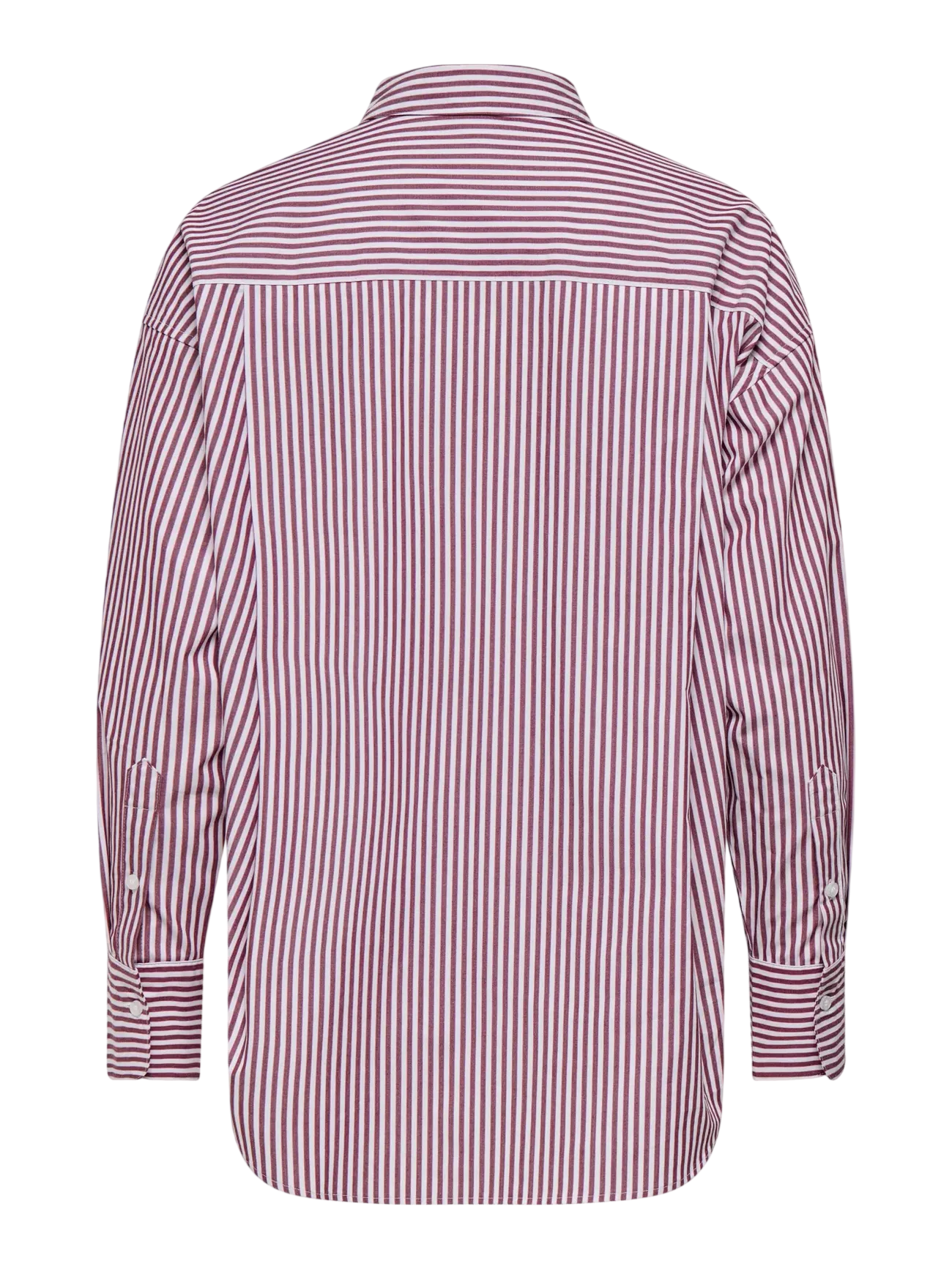 Only camicia donna manica lunga in cotone a righe borgogna bianco 15381158 FIG-CLOUD DANCER ONLY
