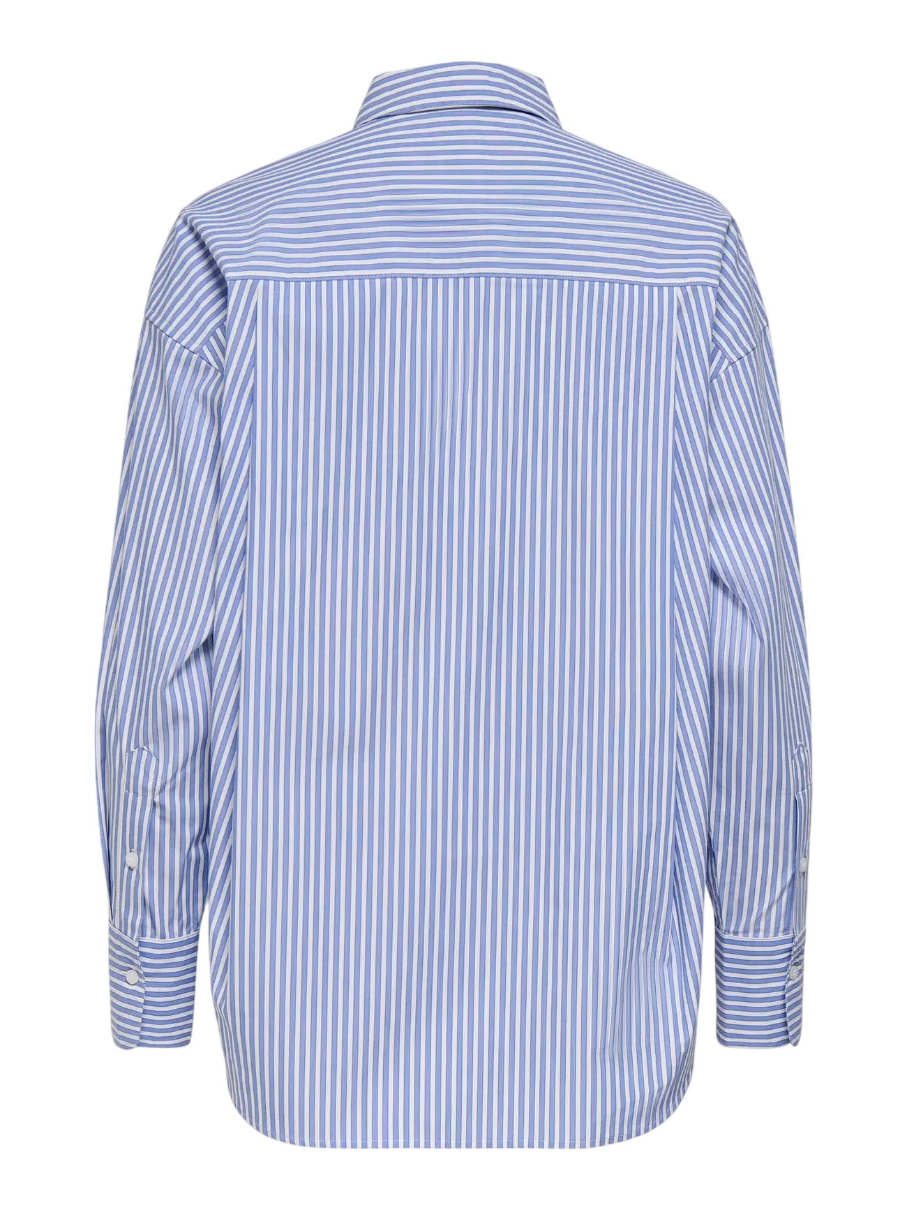 Only camicia donna manica lunga in cotone a righe celeste bianco 15381158 SERENITY-CLOUD DANCER ONLY