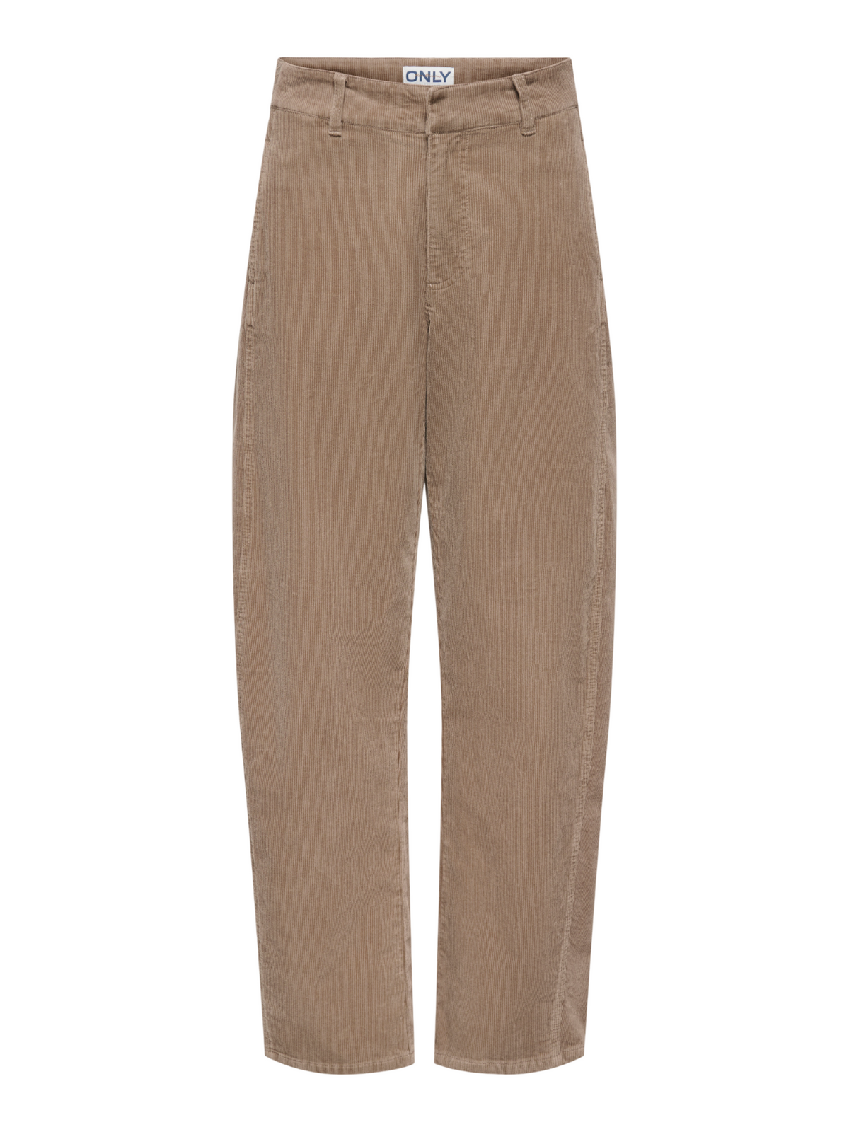 Only pantaloni donna barrel in velluto millerighe tortora 15382132 TAUPE GRAY ONLY