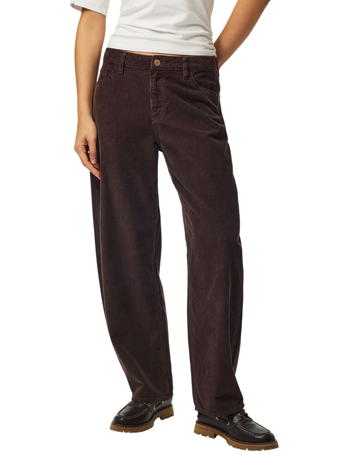 pcaia mw barrel corduroy pants 17166318 GANACHE PIECES