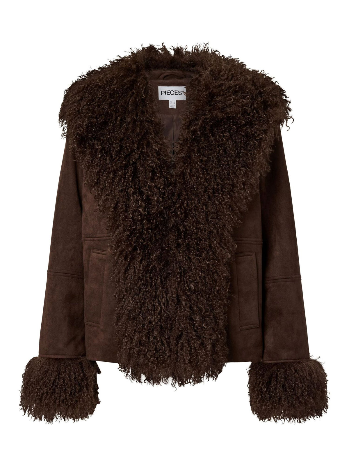 pcnanna brushed short jacket 17169429 HOT FUDGE PIECES