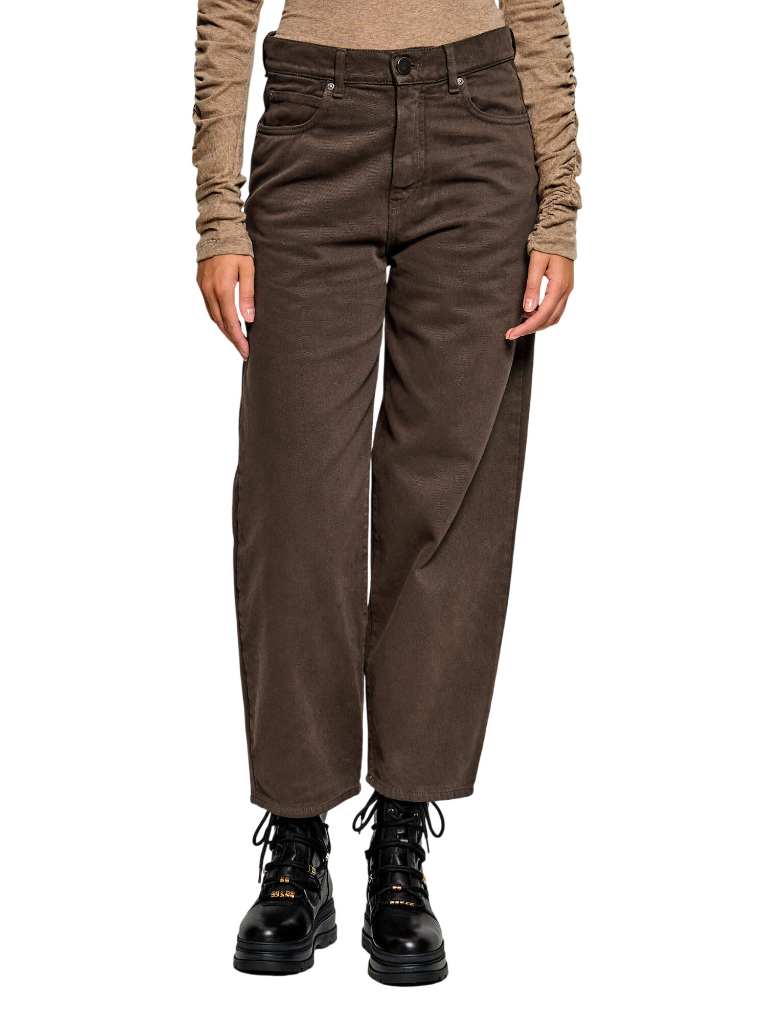 Pinko jeans barrel fit Estelle in denim marrone 103857-A3KU L72 PINKO