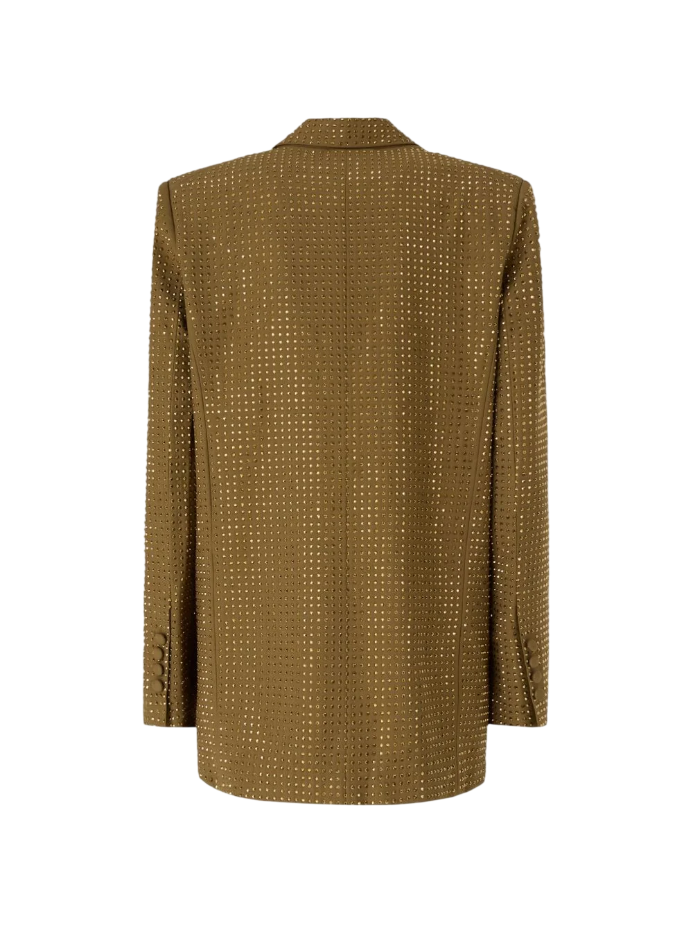 Pinko giacca blazer doppiopetto Deledda con strass verde oliva 104456-A3M0 V67 PINKO