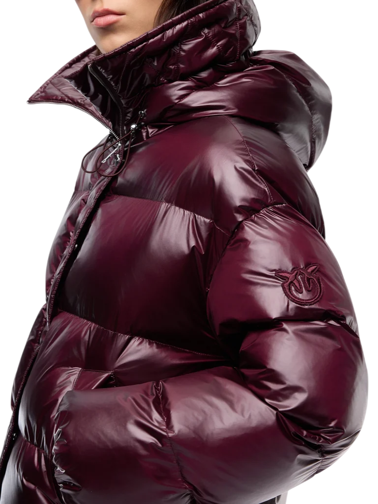 Pinko piumino donna Impasto con cappuccio borgogna 105656-A3FI RR7 PINKO