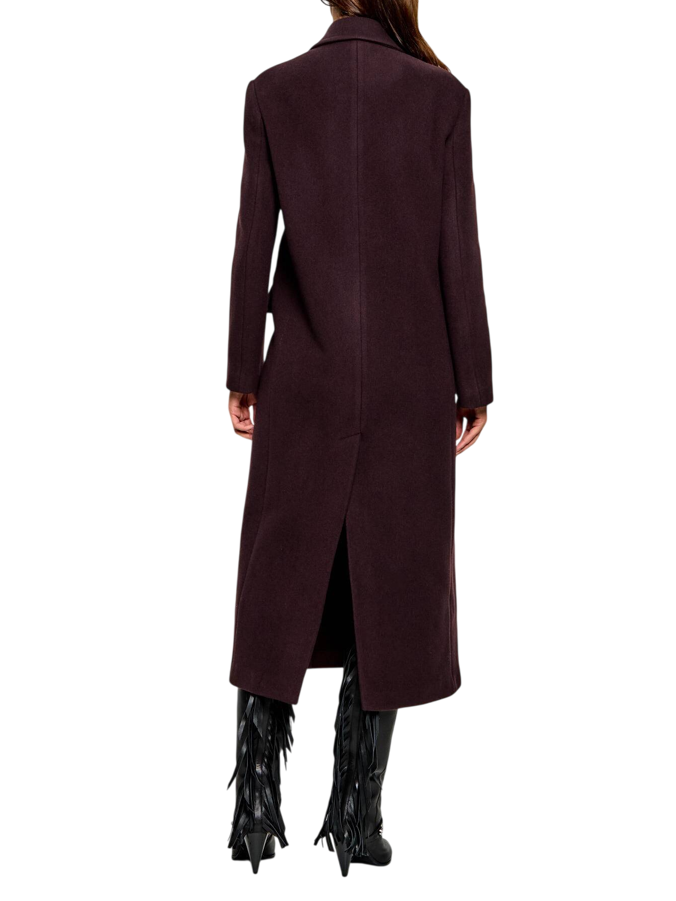 Pinko cappotto lungo Covent doppiopetto misto lana borgogna 107487-A3FG RR7 PINKO