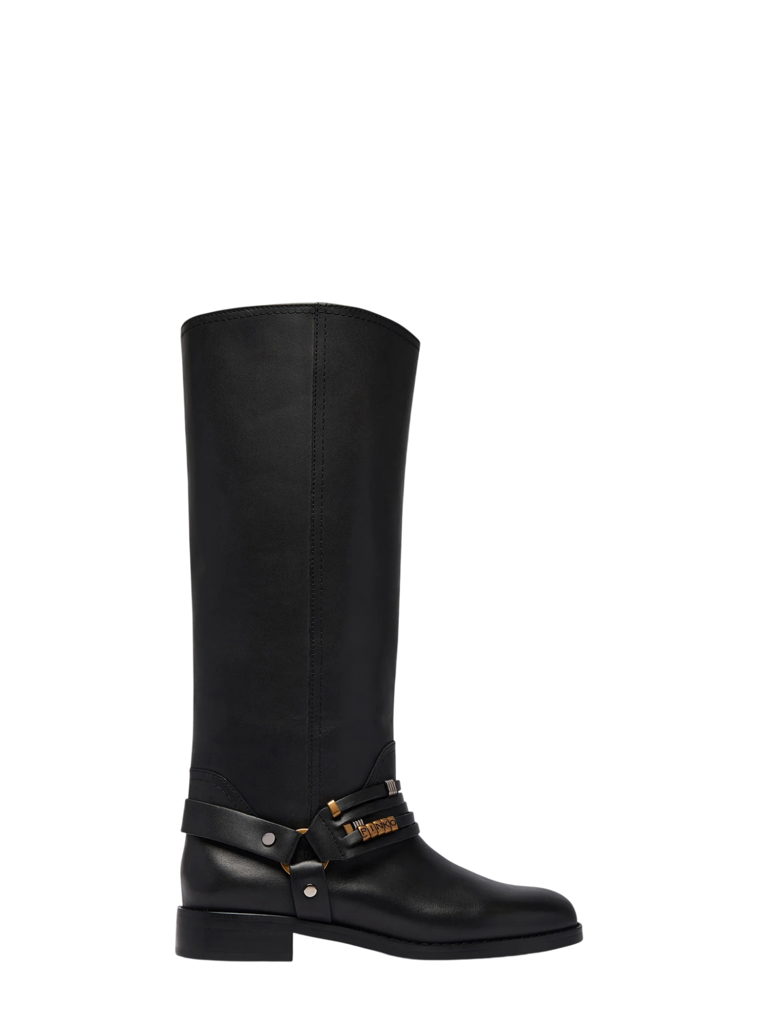 Pinko stivali donna in pelle Cheval con charms nero SD0583P001 Z99 PINKO