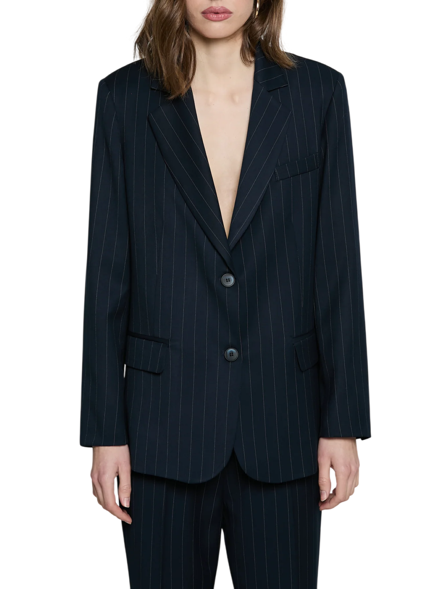 Relish giacca monopetto donna gessata Anya blu ANYA 1786 RELISH