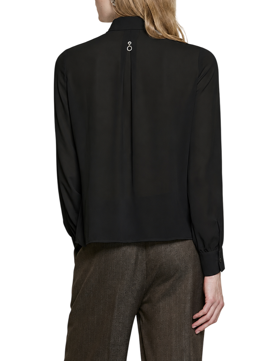 Relish camicia donna Barela con dettaglio plissè nero BARELA 1199 RELISH