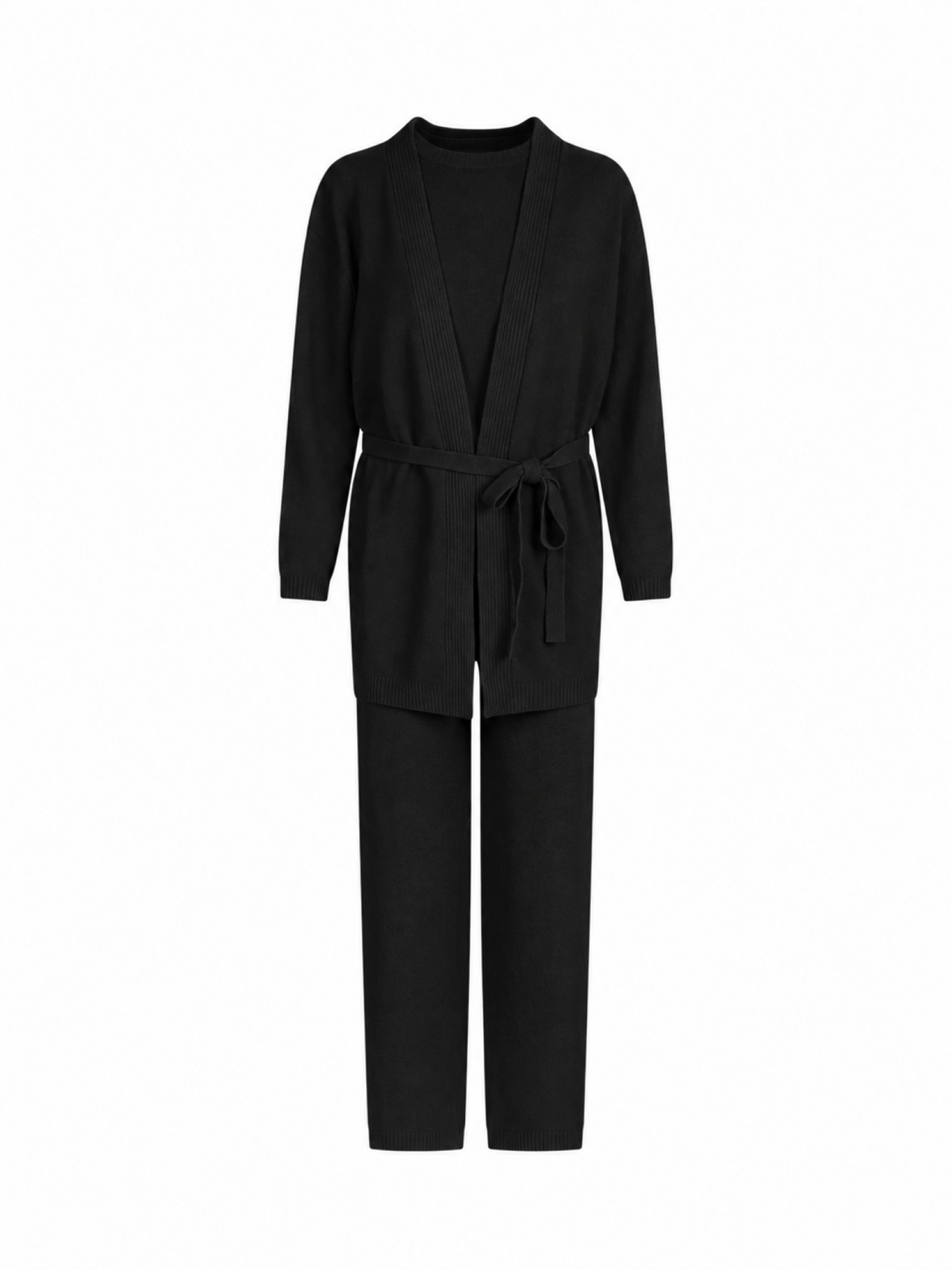 Sandro Ferrone completo donna in maglia cardigan top pantaloni nero S130YBGERCOLE NERO Sandro FERRONE