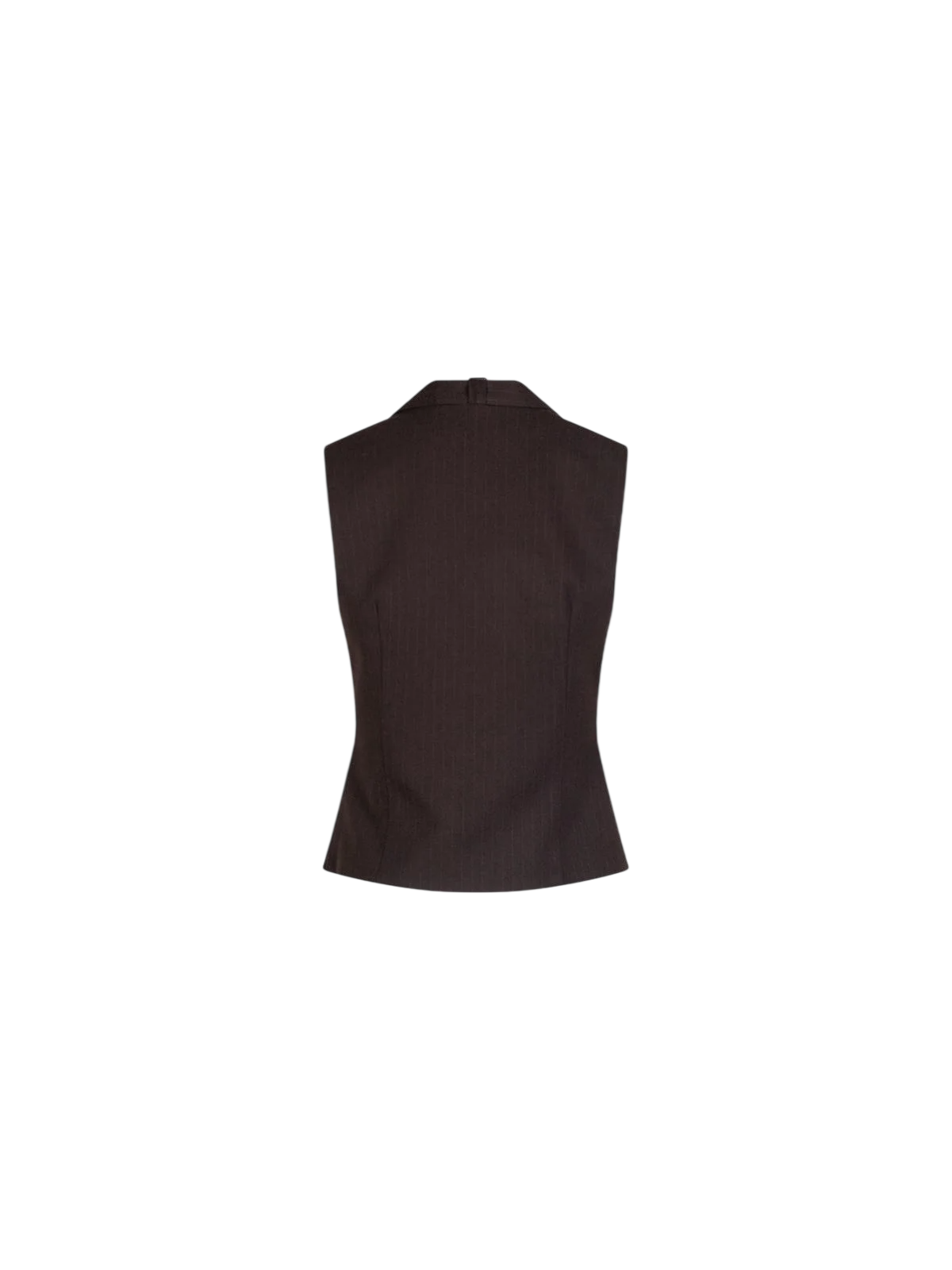 Sandro Ferrone gilet donna in fantasia gessata con cravatta marrone S25YBGFIELDS CACAO Sandro FERRONE