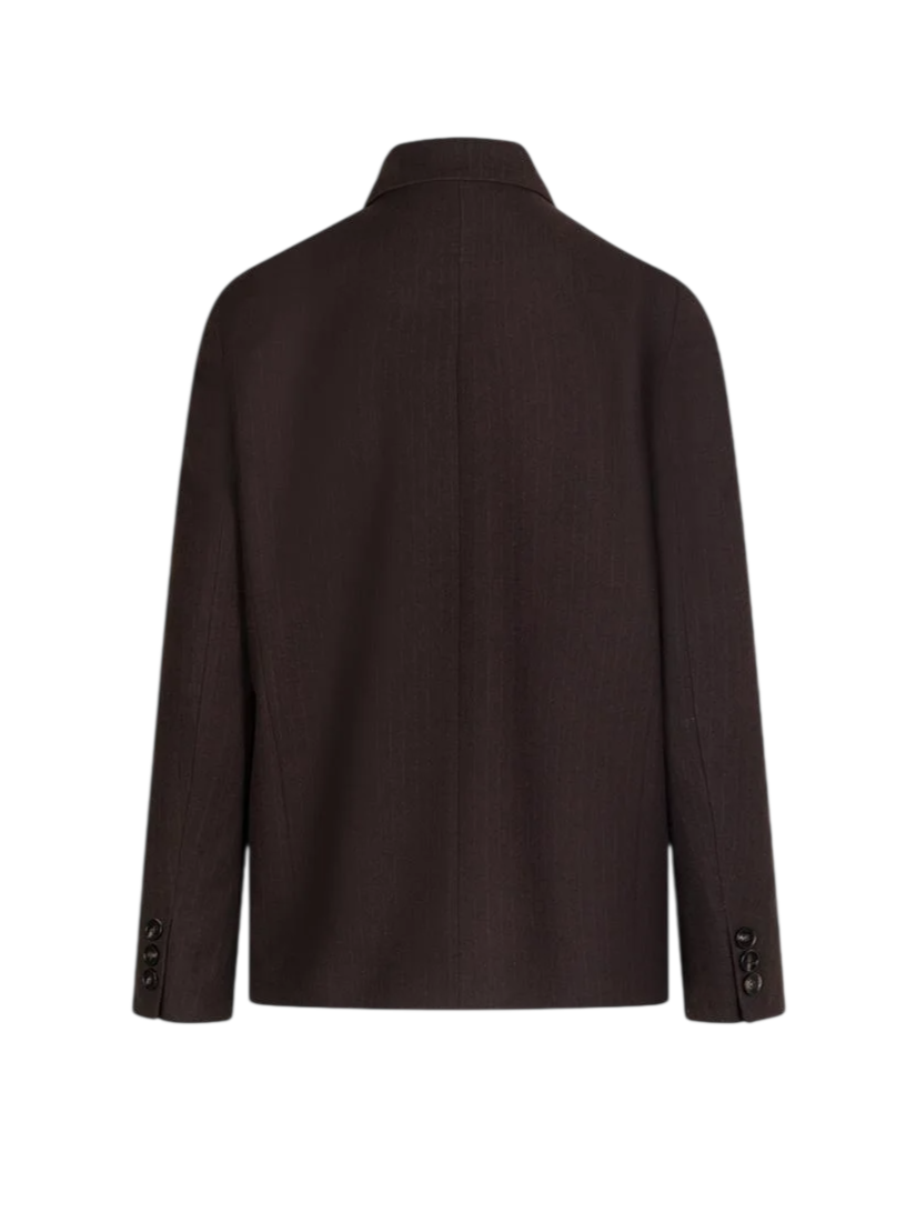Sandro Ferrone giacca blazer doppiopetto donna in fantasia gessata marrone S25YBGFORNACE CACAO Sandro FERRONE