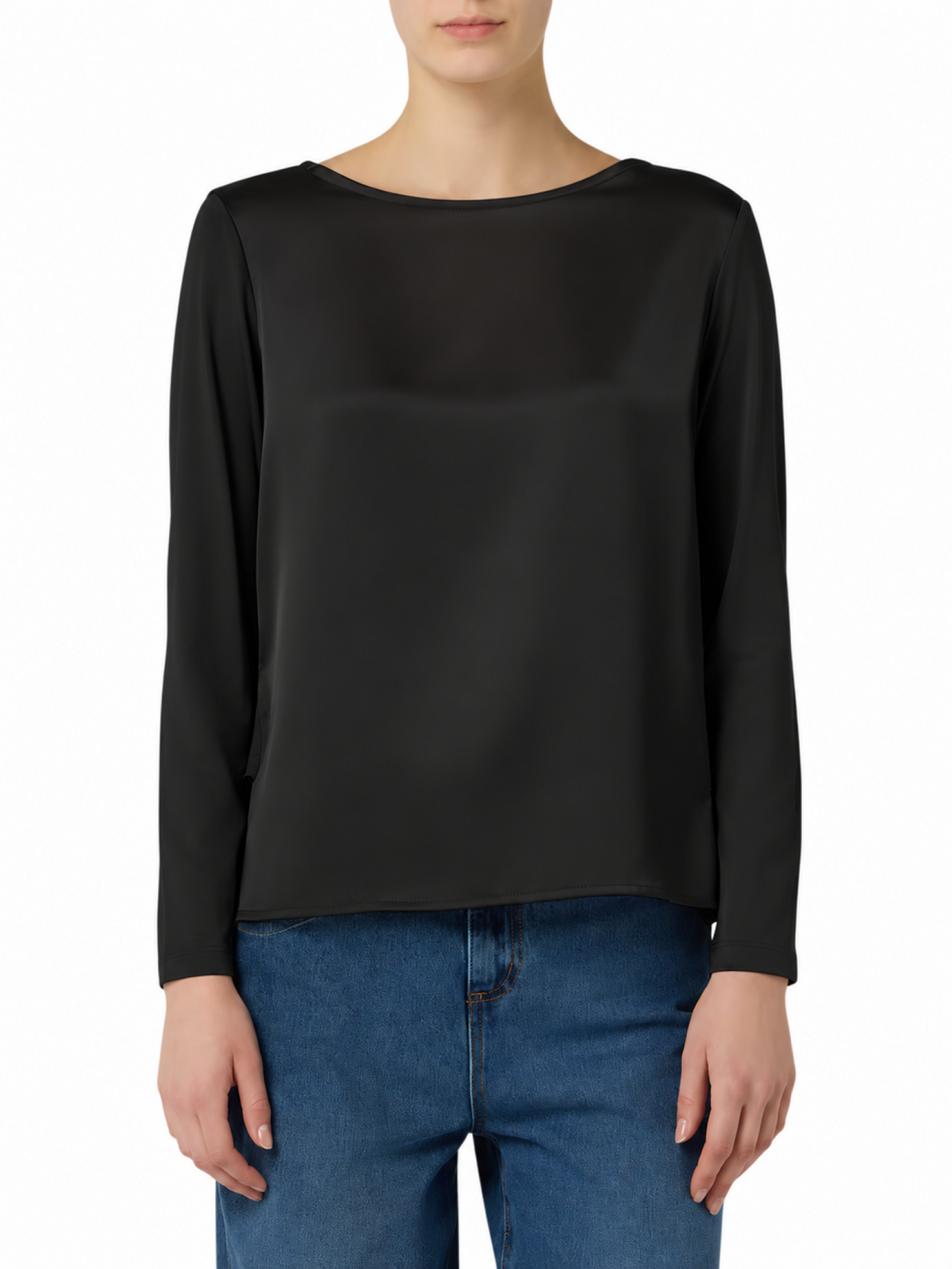 Sandro Ferrone blusa donna Minori bimateriale nero S7YBGMINORI NERO Sandro FERRONE