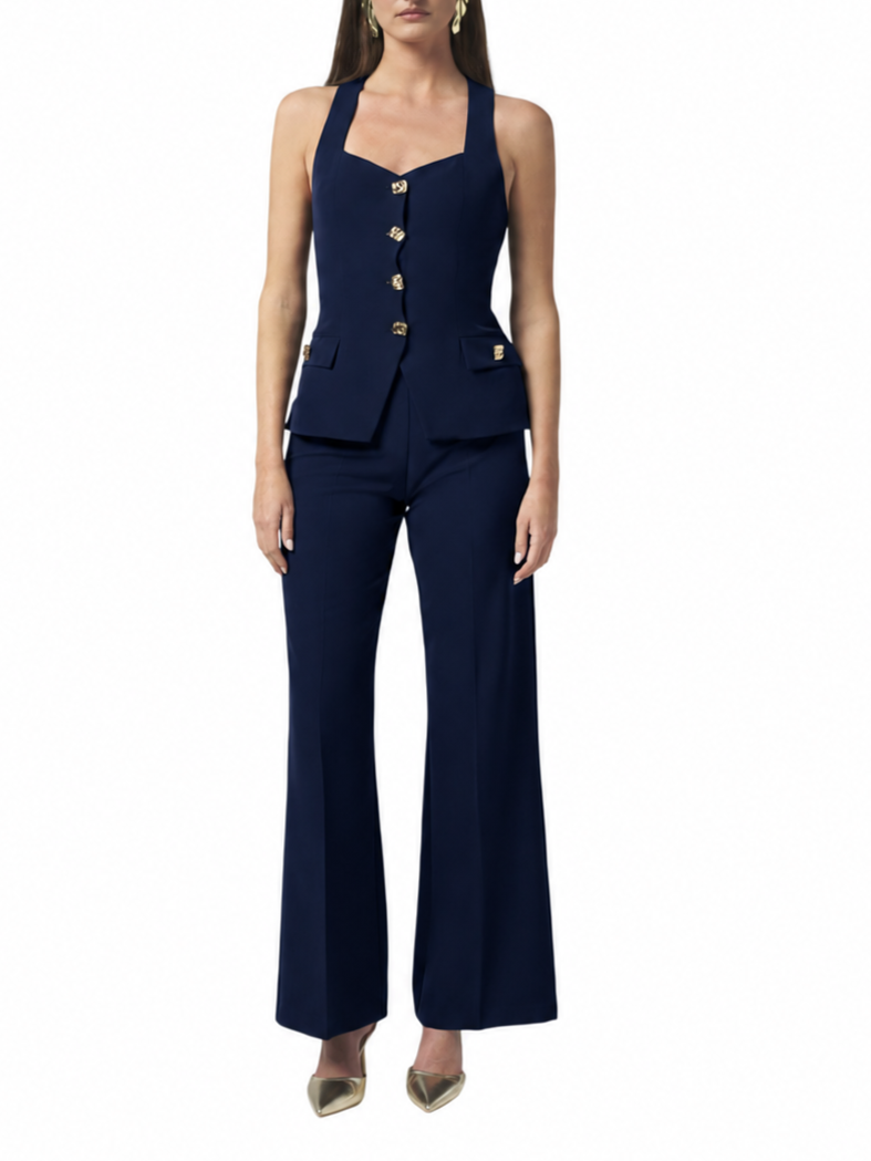 Silence pantaloni flare donna Betty blu SD2025PY NAVY SILENCE