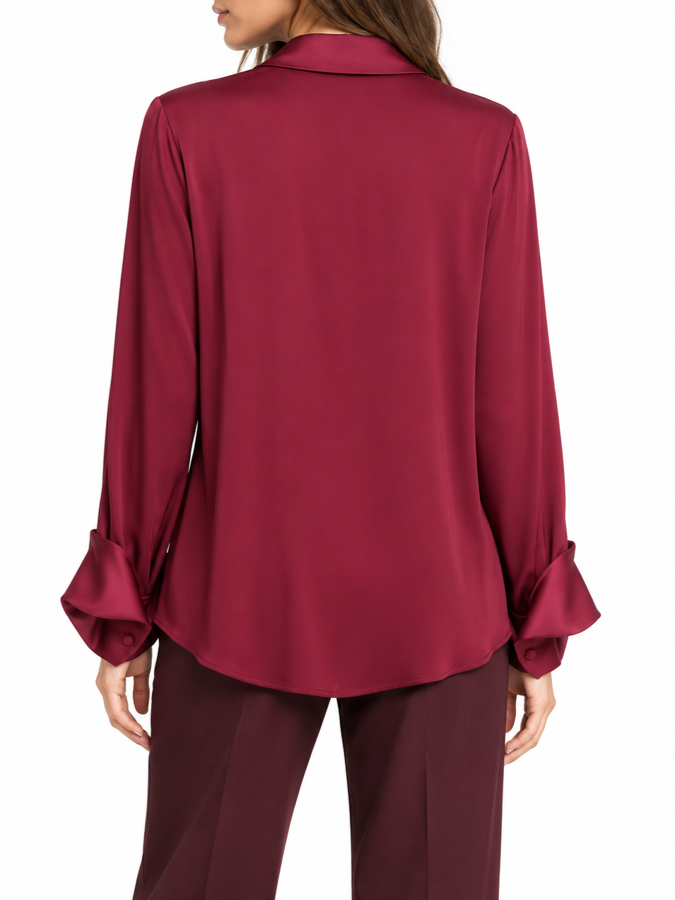 Silence camicia donna Authority in georgette con dettagli satin bordeaux SLCA001 BORDEAUX SILENCE