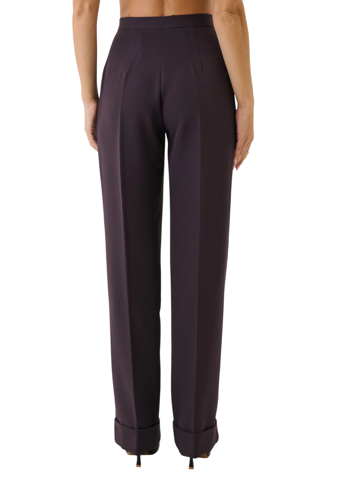 Silence pantaloni donna Phoenix gamba dritta con risvolto borgogna SLPA043 CHOCO WINE SILENCE