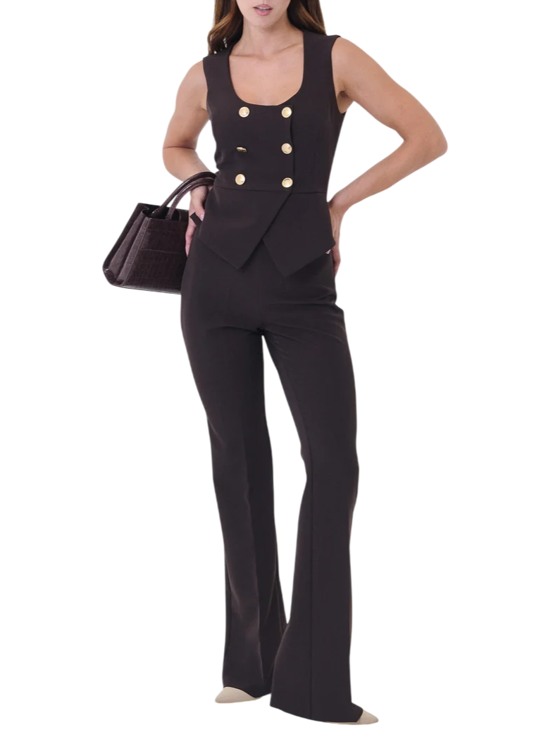 Silence pantaloni a zampa Amber donna marrone moro SLPA050AMBER DARK BROWN SILENCE