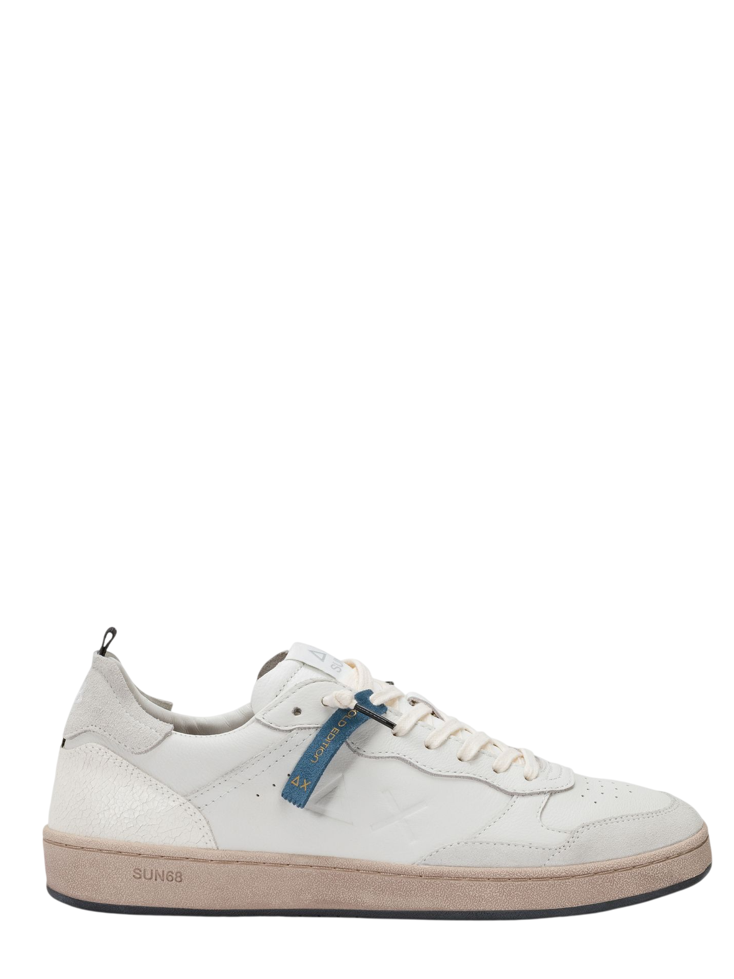 Sun68 sneakers uomo in pelle Urban Basket panna Z46146 BIANCO PANNA SUN68