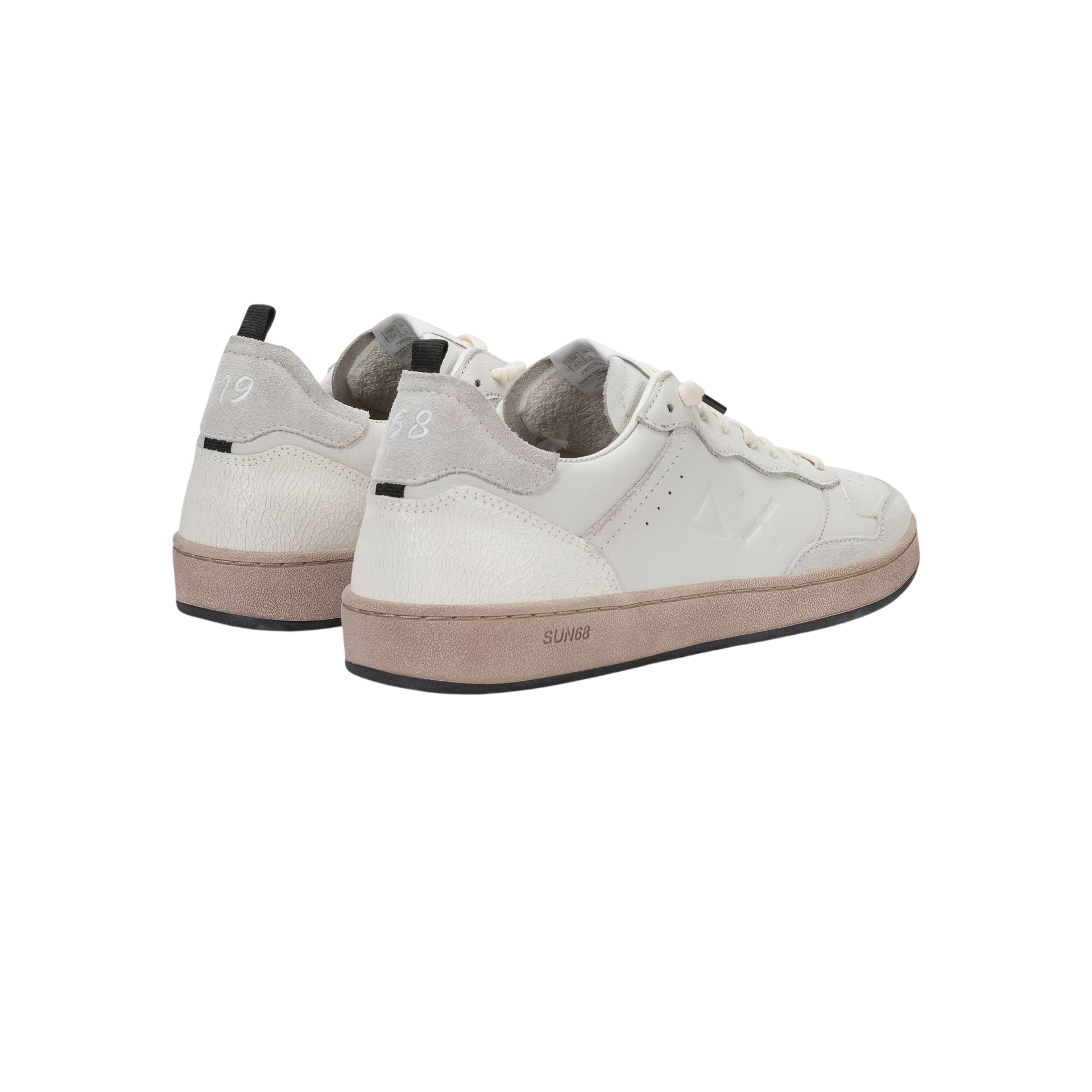 Sun68 sneakers uomo in pelle Urban Basket panna Z46146 BIANCO PANNA SUN68