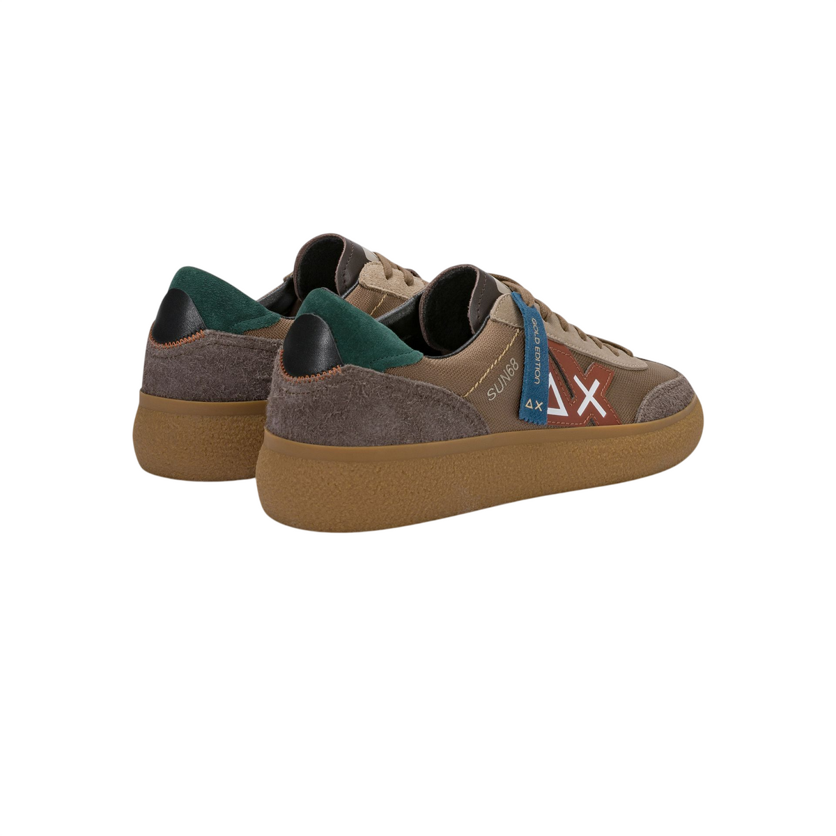 Sun68 sneakers uomo Luis Nylon colorblock marrone Z46157 VOLPE SUN68
