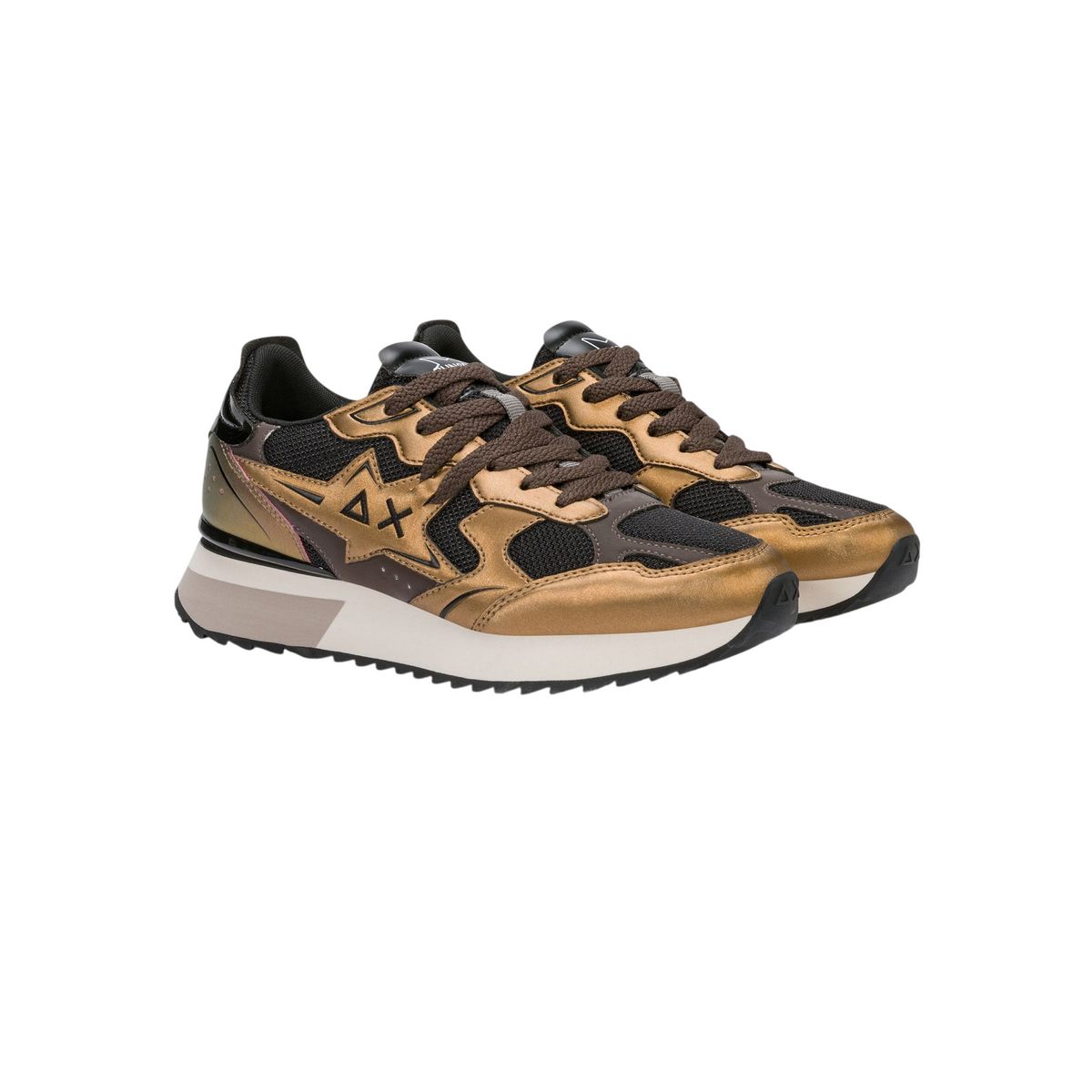 Sun68 sneakers donna Stargirl Gloe in ecopelle e mesh marrone nero Z46225 VOLPE SUN68