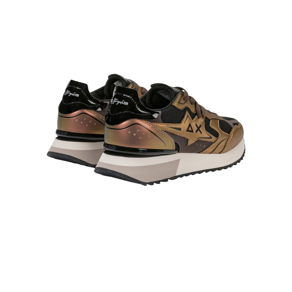 Sun68 sneakers donna Stargirl Gloe in ecopelle e mesh marrone nero Z46225 VOLPE SUN68