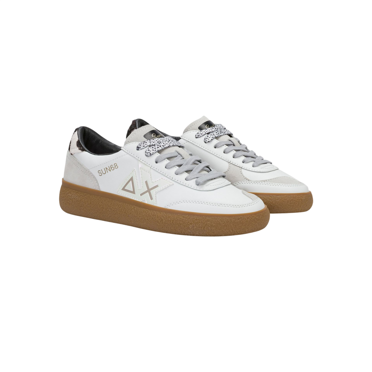 Sun68 sneakers donna Sally in pelle e suede bianco Z46259 BIANCO SUN68
